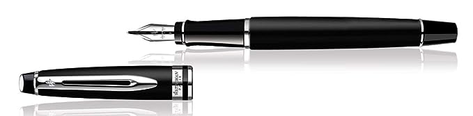 Waterman Expert Matte Black Chrome Trim  Fountain Pen Medium Nib