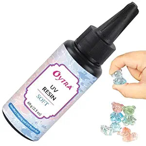 Oytra Soft UV Resin Clear Glossy Finish for Artists and Professionals Polymer Clay Gloss DIY Jewelry Craft Decoration Casting Coating (60 Grams)