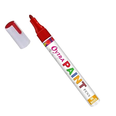 Oytra Paint Marker Pens Permanent Waterproof Oil Based Individual pens Works and All Surfaces, Wood, Fabric, Steel, Glass (Red)