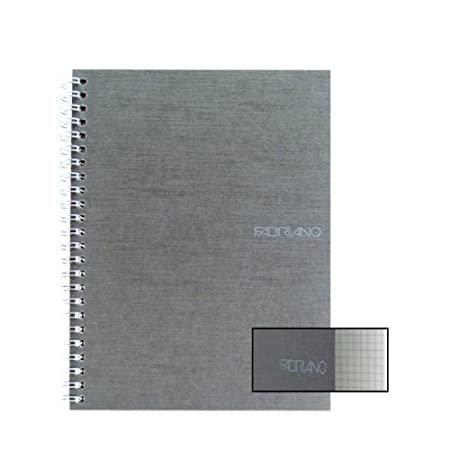 Fabriano Ecoqua A4 Spiral Bound Graph 5MM Notebook Grey