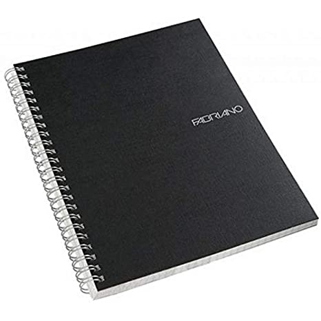 Fabriano Ecoqua A4 Spiral Bound Lined Notebook Black