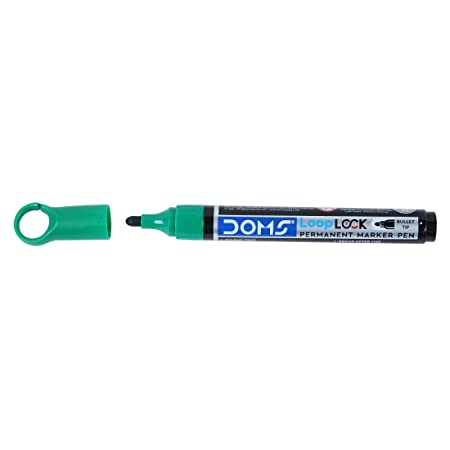 DOMS LOOP LOCK P/MARKER PEN GREEN 10 PCS PACK