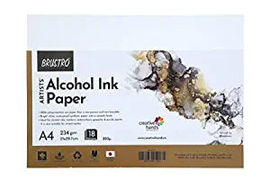 Brustro Artists' Alcohol Ink Paper 234 GSM, 300 Micron, A4 (Pack of 18 Sheets)