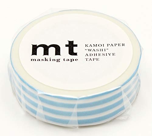 mt Washi Japanese Masking Tape Borders , 15 mm x 10 mtrs Shade - Ice, ( Pack Of 1 )