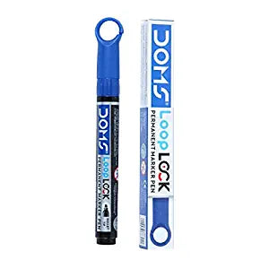 DOMS LOOP LOCK P/MARKER PEN BLUE 10 PCS PACK