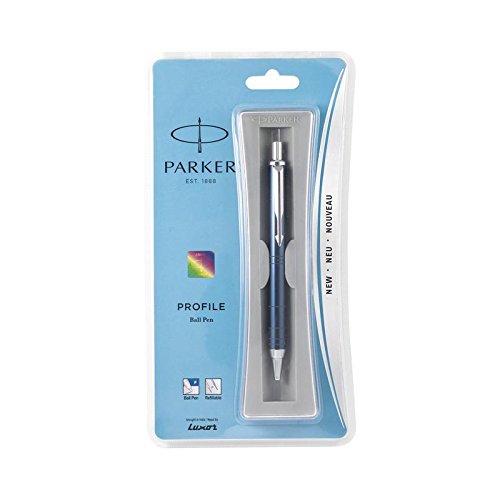 Parker Profile Ball Pen Chrome Trim Blue Body Color