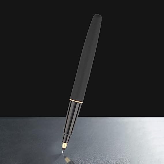 Parker Frontier Matte Black Roller Ball Pen Gold Trim + Free Card Holder Gift Set
