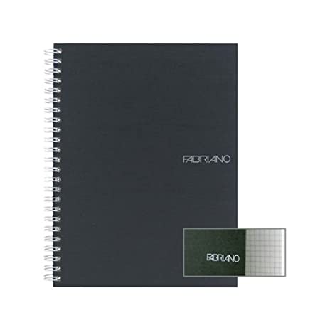 Fabriano Ecoqua A4 Spiral Bound Graph 4MM Notebook Black