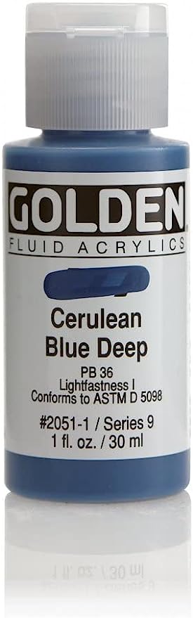 Golden Artist Fluid Acrylic Cerulean Blue Deep 1 oz (30 ml)