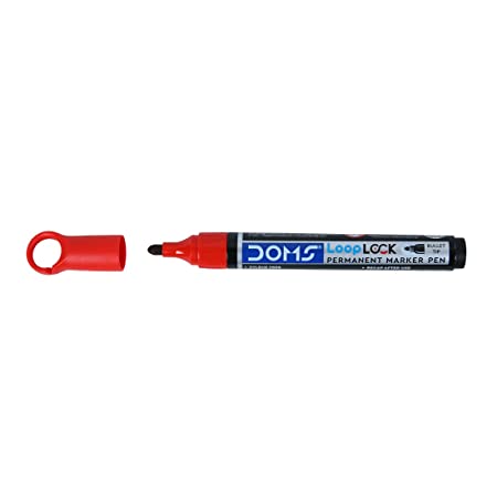 DOMS LOOP LOCK P/MARKER PEN RED 10 PCS PACK