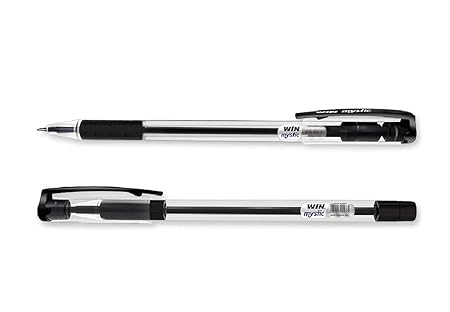 WIN Mystic Ball Pens Set | 10 Black Ink Pens | Comfortable Grip | Smooth Ink Flow | 0.7mm Tip for Smooth Writing | Pens for Students | Ideal for School, Office & Business Use