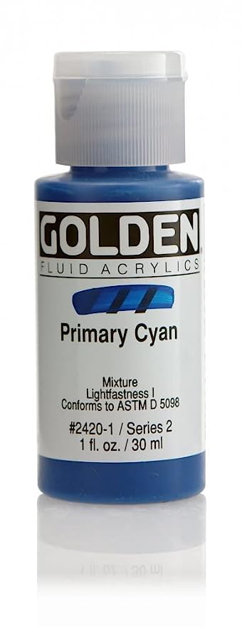 Golden Artist Fluid Acrylic Primary Cyan 1 oz (30 ml)
