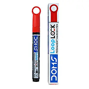 DOMS LOOP LOCK P/MARKER PEN RED 10 PCS PACK