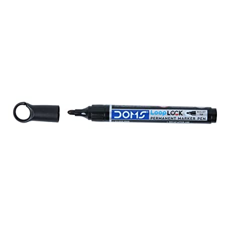 DOMS LOOP LOCK P/MARKER PEN BLACK 10 PCS PACK