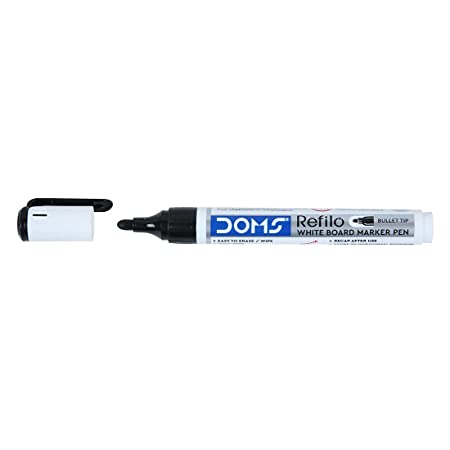 DOMS REFILO WHITEBOARD MARKER PEN BLACK 10 PCS PACK