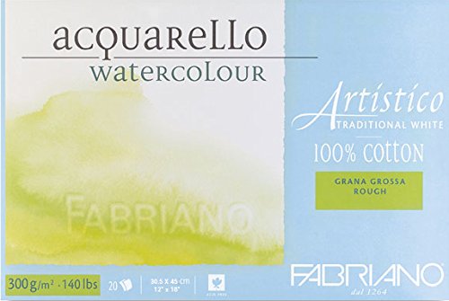 Fabriano Artistico Traditional White Watercolour Blocks Rough 300 GSM 30.5 X 45 CM
