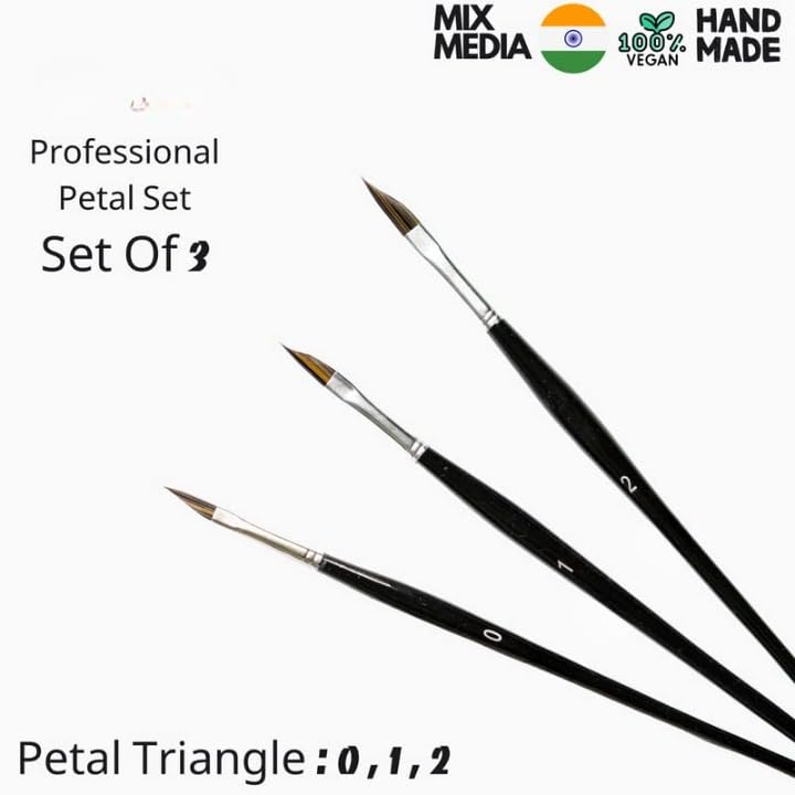 Like it Dagger Leaf & Petal Paint Brushes Set of 3 with Seamless Synthetic Bristles -Premium Artists' Liner Painting Brushes Brush for Acrylic Painting, Oil Painting & More