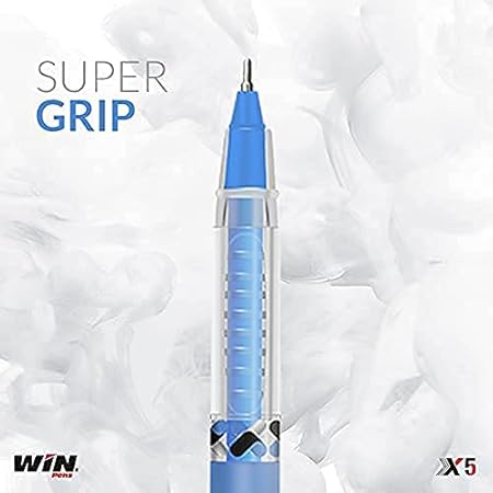 WIN X5 Ball Pens | 10 Blue Ink Pens | Multicoloured Body in 5 Pastel Shades | 0.7 mm Tip for Smooth Flow of Ink | Comfortable Writing | Gifts Stylish Girls & Kids | School Office & Business Uses