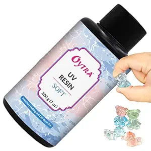 Oytra Soft UV Resin Clear Glossy Finish for Artists and Professionals Polymer Clay Gloss DIY Jewelry Craft Decoration Casting Coating (200 Grams)
