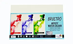 Brustro Artists' Watercolour Papers 300 GSM 14 X 21 CM ( Assorted HP,CP,Rough) Pack of 12 + 3 Free Sheets