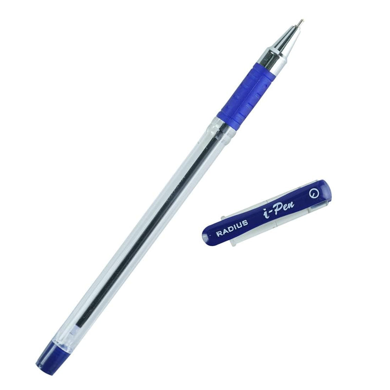 Radius i-Pen Push Cap Ball Point Pen, Tip Size 0.7 mm (Blue, Pack of 10 Pieces)