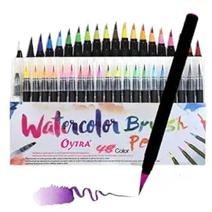 Oytra Brush Pen Set 48 Colors WaterColor Painting Sketching Pens