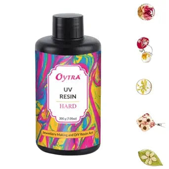 Oytra UV Resin Hard Clear Glossy Finish for Artists and Professionals Polymer Clay Gloss DIY Jewelry Craft Decoration Casting Coating (200 Grams)