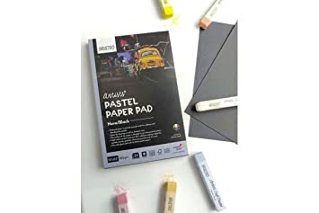 Brustro Artists' Pastel Paper Pad of 24 Sheets (160 GSM), Colour - Black, Size - A4