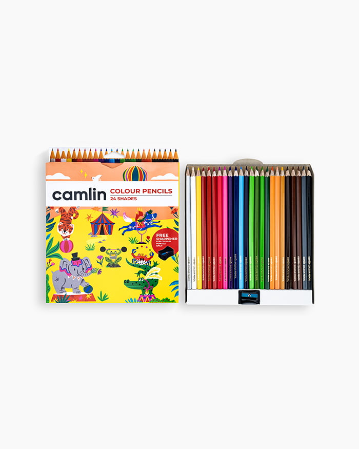 Camlin Full Size Hexagonal Shaped Color Pencils (Set of 25, Multicolor)