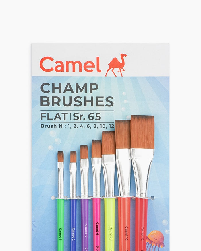 Camlin Champ Flat Brush Set of 7 Shades (Multicolor)