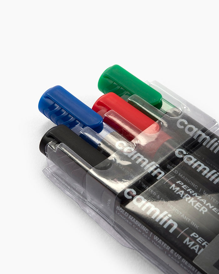 Camlin Permanent Markers Assorted pouch of 4 shades