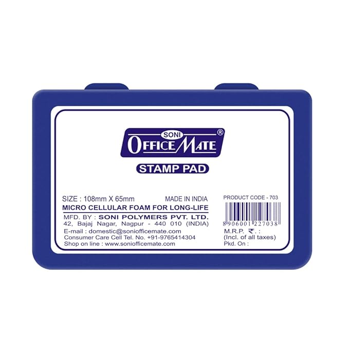 Soni Officemate Stamp Pad Medium BLUE- Pack of 1