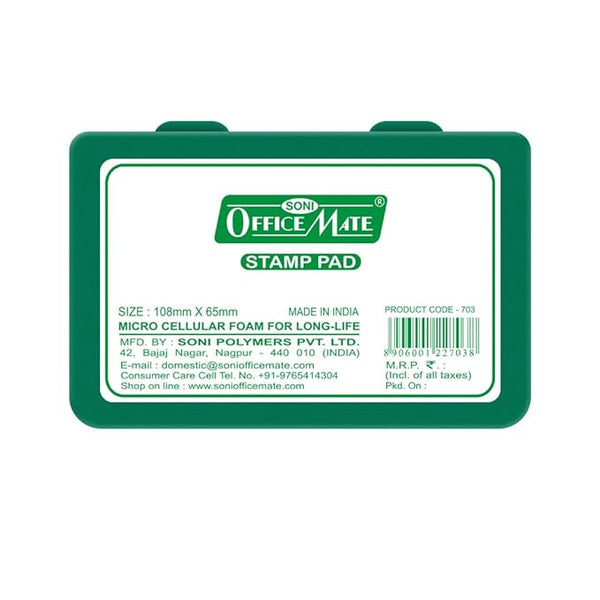 Soni Officemate Stamp Pad Medium GREEN- Pack of 1
