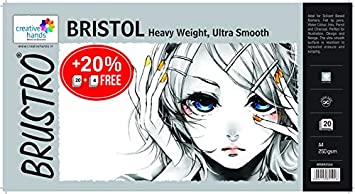 Brustro Bristol Ultra Smooth Paper 250 GSM A4 (Pack of 20+4 Sheets)