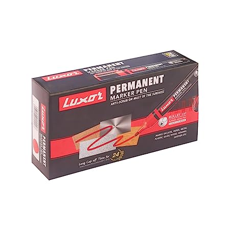 Luxor Refillable Permanent Marker Red (10'S)