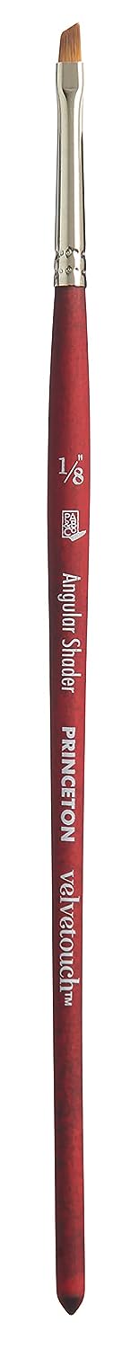 Princeton Velvetouch Short Handle Angle Shader Paint Brush (1/8 Inches)