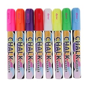 Oytra 8pcs 6 mm Liquid Chalk Marker Pens LED Writing Board Glass Art Pen Window
