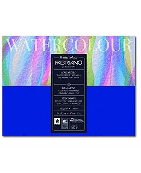 Fabriano Studio Watercolor Blocks CP 300 GSM 24 cm X 32 cm  (12 Sheets)