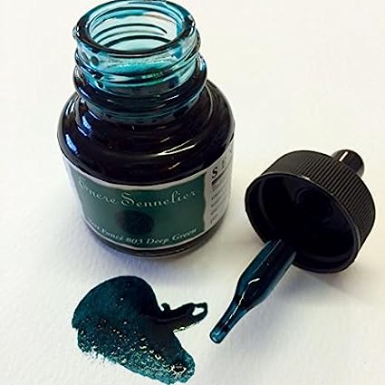 Sennelier Shellac Shower Coloured Ink 30 ml Jar Deep Green