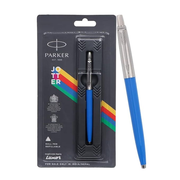Parker Jotter Originals Chrome Trim Ball Pen | Blue Body Color | Ink Color - Blue