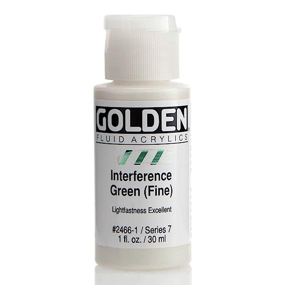 Golden Artist Fluid Acrylic Interference Green (Fine) 1 oz (30 ml)