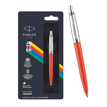 Parker Jotter Originals Chrome Trim Ball Pen Orange Body Color