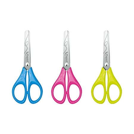 Maped 13cm Rounded Tips Stainless Scissors with Graduation Marking