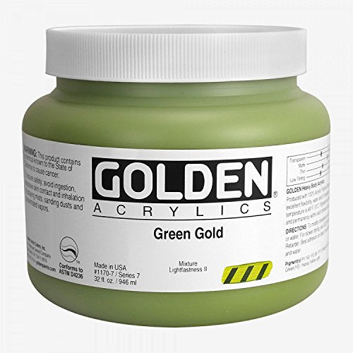 Golden Heavy Body Acrylic Paints 946ML Green Gold