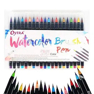 Oytra Brush Pen Set 20 Colors Water Color Painting Sketch Pens Art Supplies Colour Sketch Pens for Calligraphy Journaling Drawing Mandala Doodle Markers Watercolor Marker