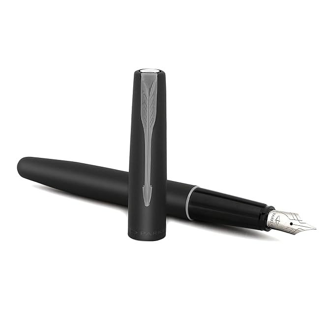 Parker Frontier Matte Black Fountain Pen | Gunmetal Trim