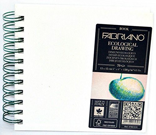 Fabriano Ecological Drawing Book Spiral Bound Squared 15X15 CM