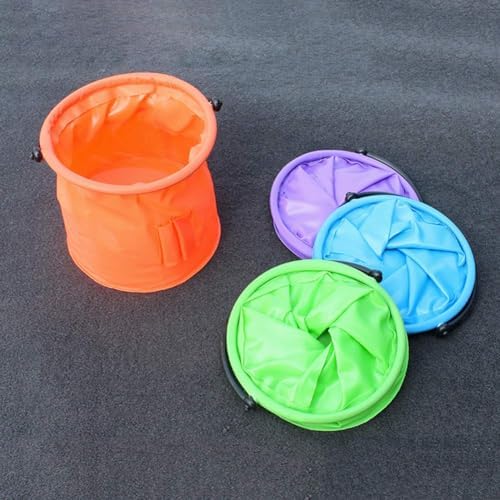 kds art Portable Plastic Folding Bucket Collapsible Fishing Bucket Painting Brush Washing Outdoor for Camping Fishing All Other Home/Outdoor/Garden Activities, Bucket 3Ltr Medium Size(orange Colour)