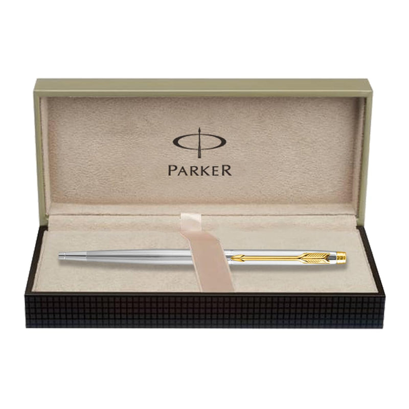 Parker Insignia Slim Shiny Chrome Gold Trim Ball Pen