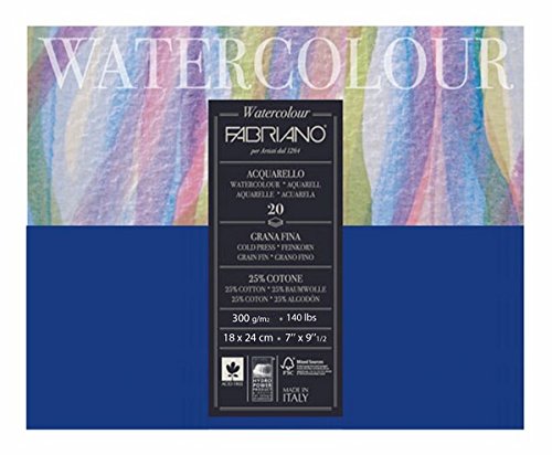 Fabriano Studio Watercolor Blocks CP 300 GSM 18 x 24cm 20 Sheets